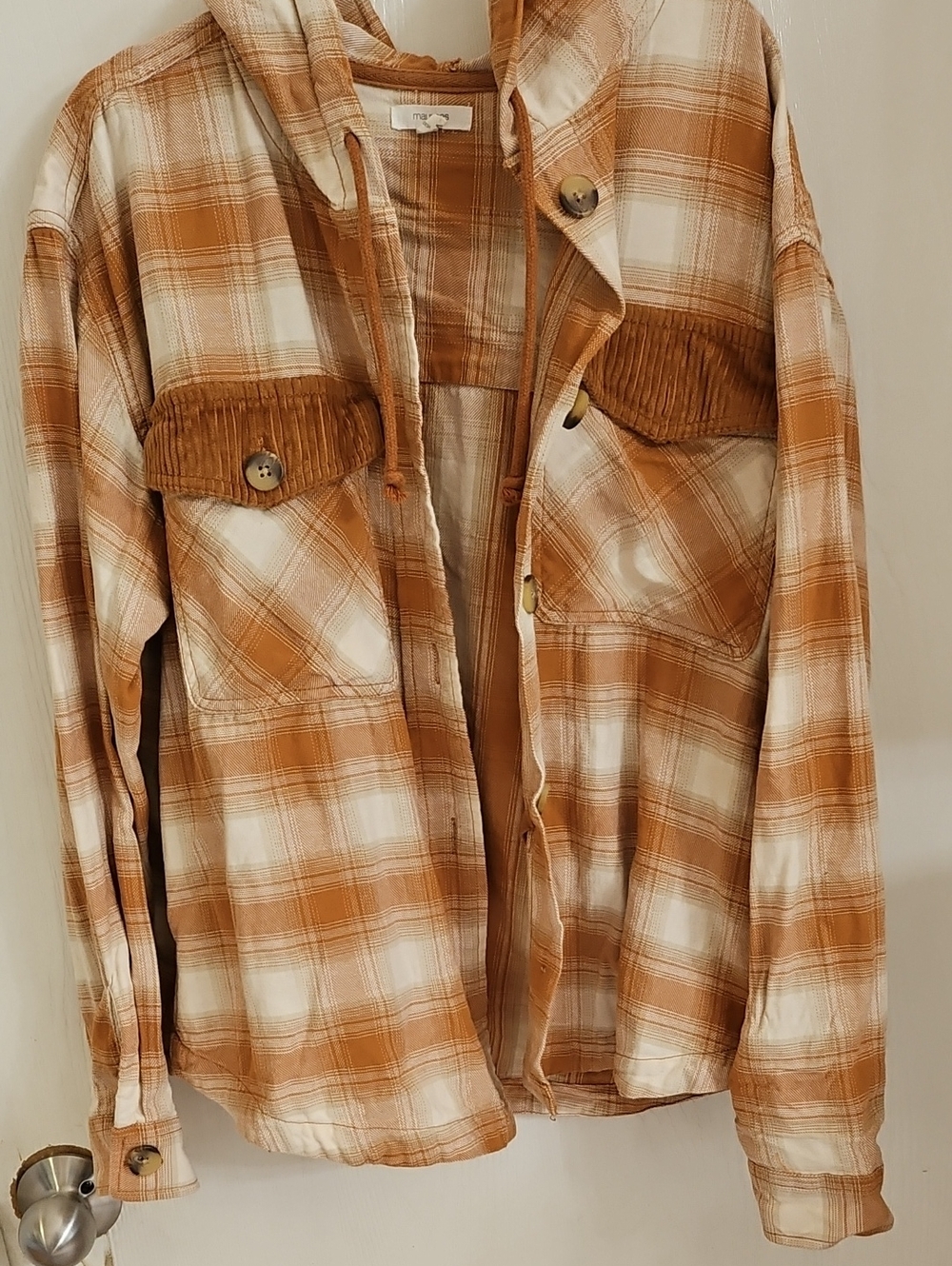 Maurices Rust and Cream Striped Top